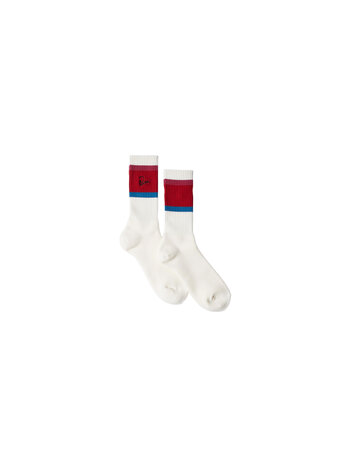 By Parra Signature Striped Crew Socks Red