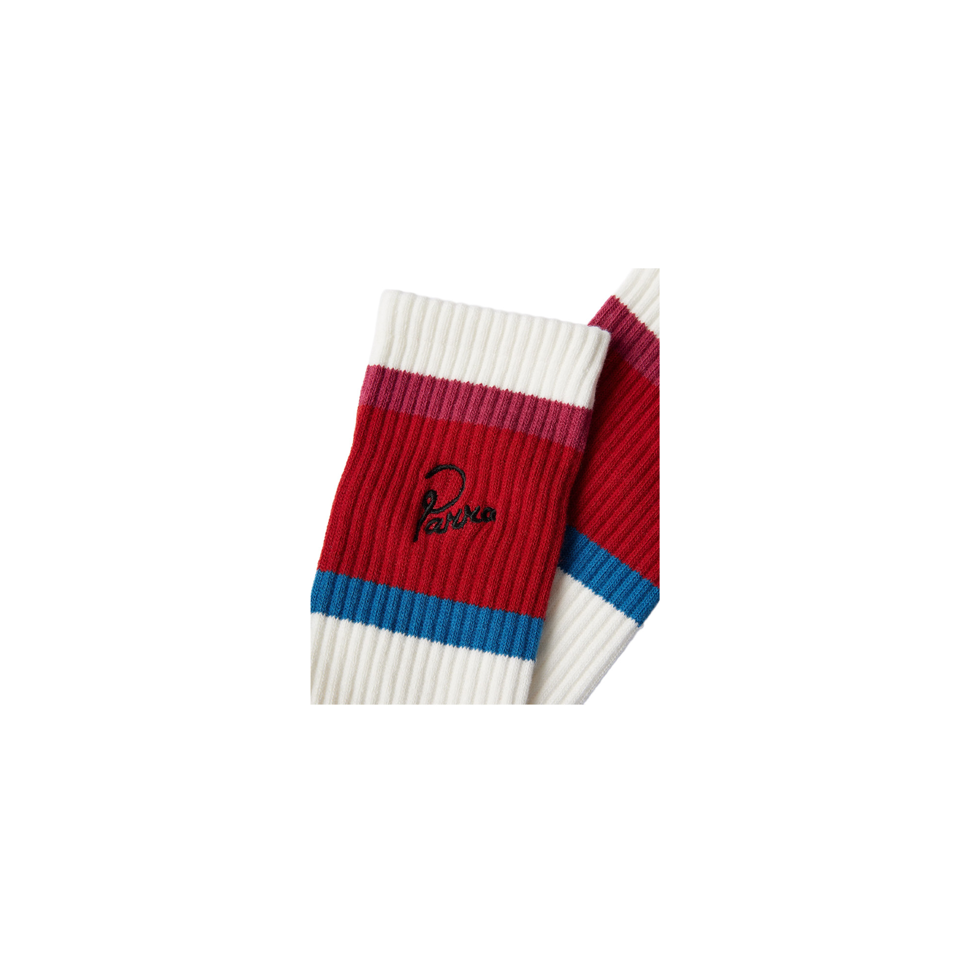 By Parra Signature Striped Crew Socks Red
