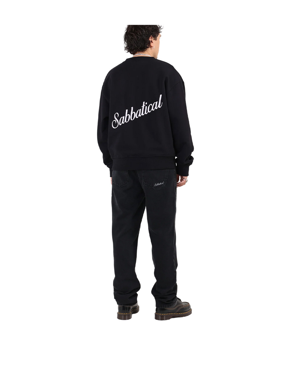 Sabbatical Script Logo Crewneck Black