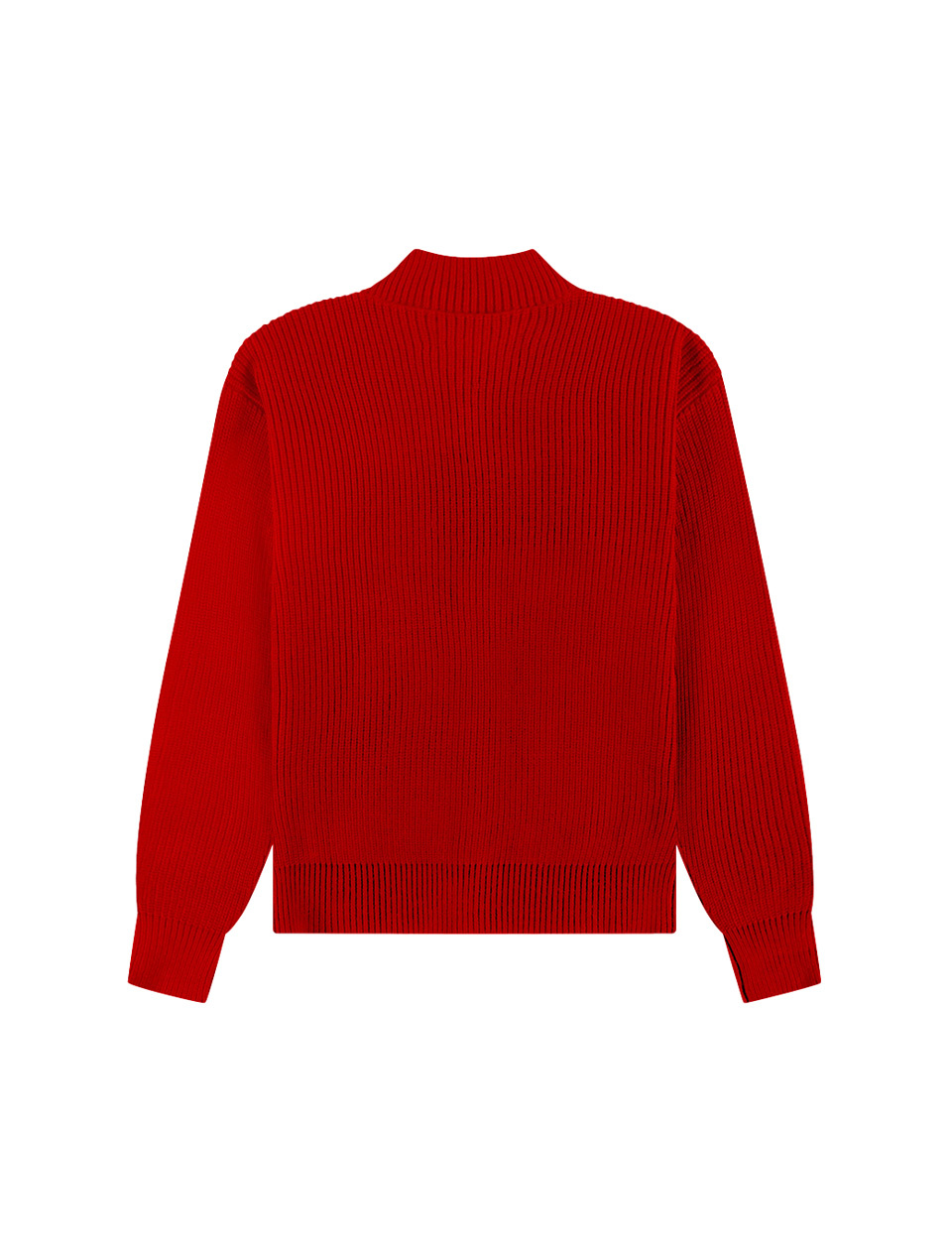 The New Originals Fisherman Rib Zip Up Sweater Red