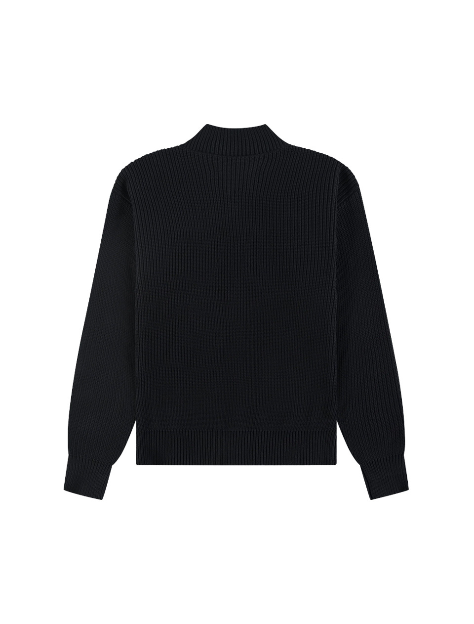 The New Originals Fisherman Rib Zip Up Sweater Black