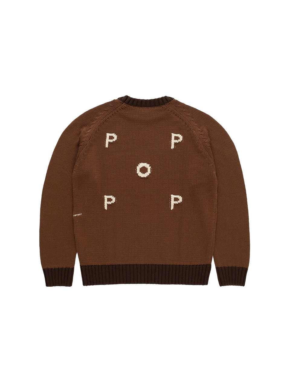 POP Trading Company Knitted Logo Crewneck Bison