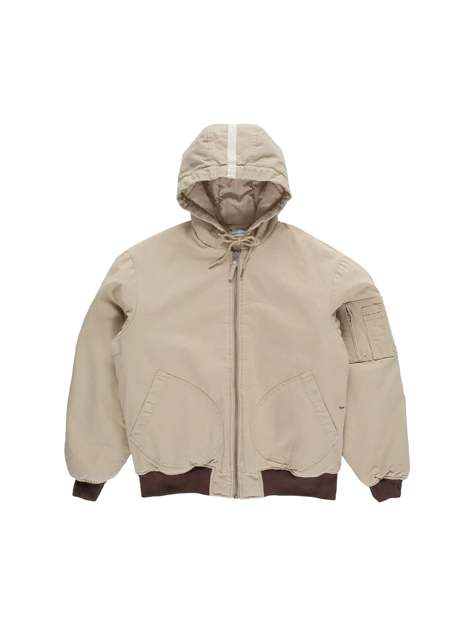 POP Trading Company Hooded Flight Jacket White Pepper