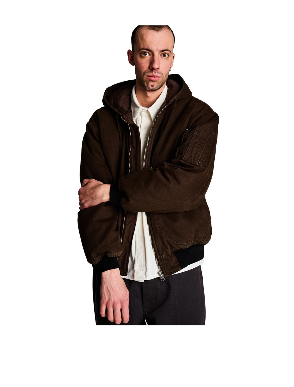 POP Trading Company Hooded Flight Jacket Delicioso