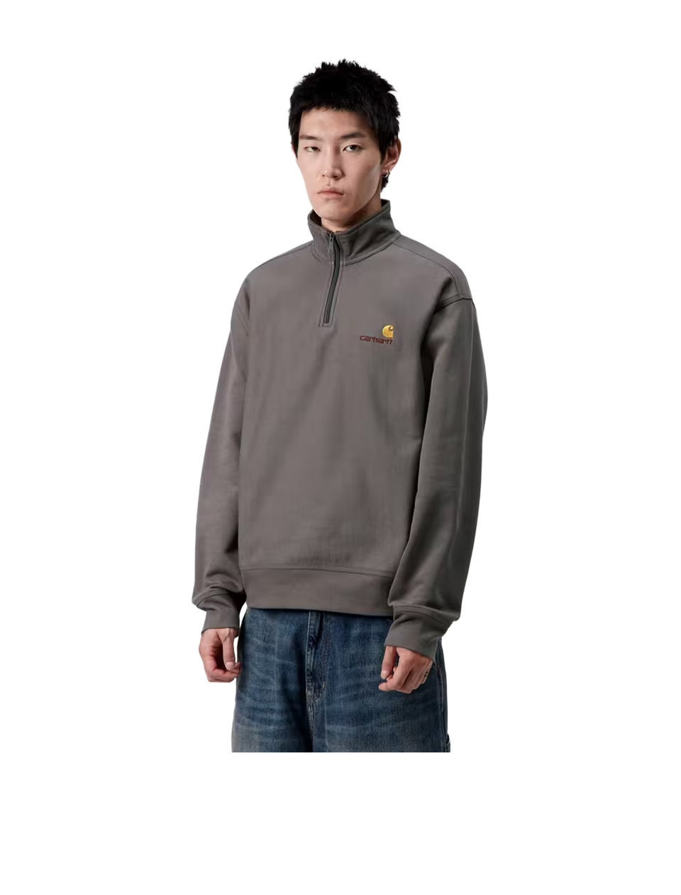 Carhartt WIP Half Zip American Script Sweat Porphyry