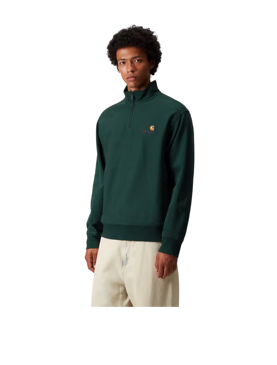 Carhartt WIP Half Zip American Script Sweat Dark Fir