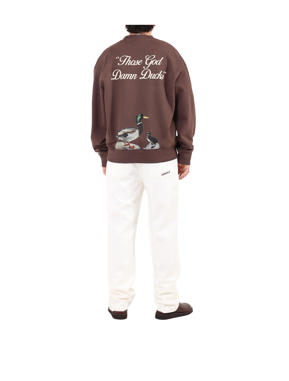 Sabbatical Ducks Crewneck Button Brown