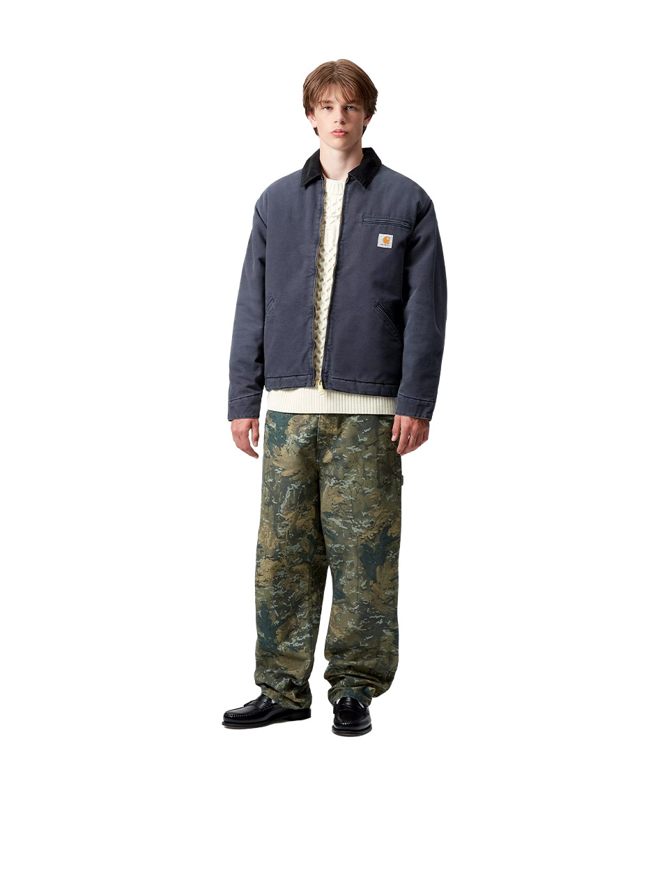 Carhartt WIP OG Detroit Jacket Dark Navy Black Stone Canvas