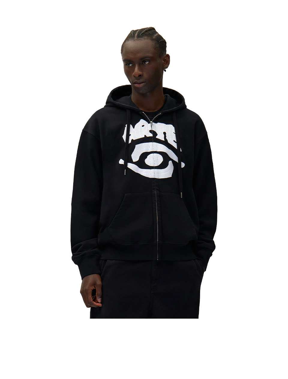 Arte Antwerp Eye Front Zip Hoodie Black