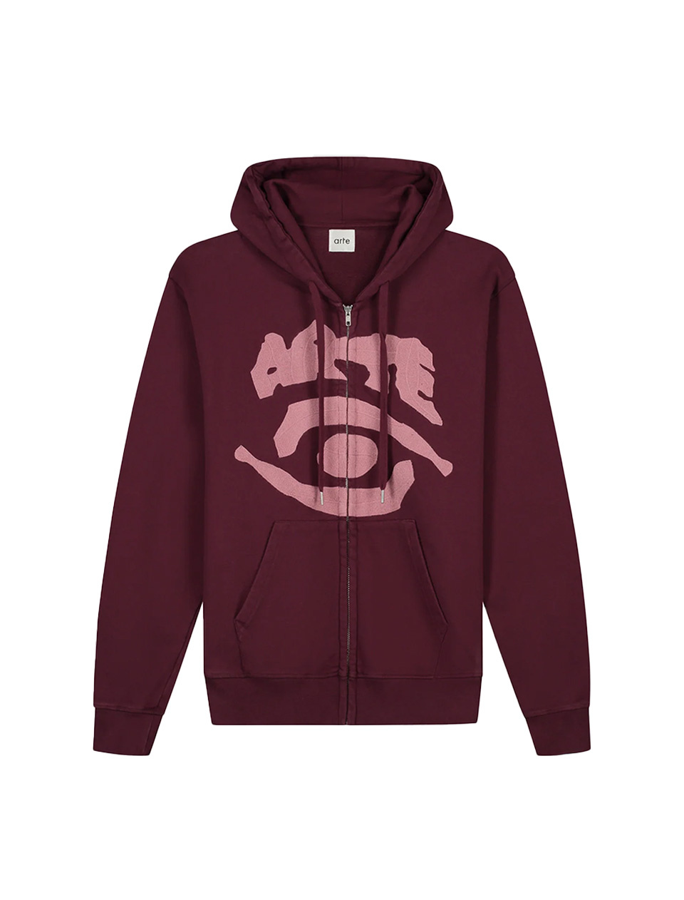 Arte Antwerp Eye Front Zip Hoodie Bordeaux
