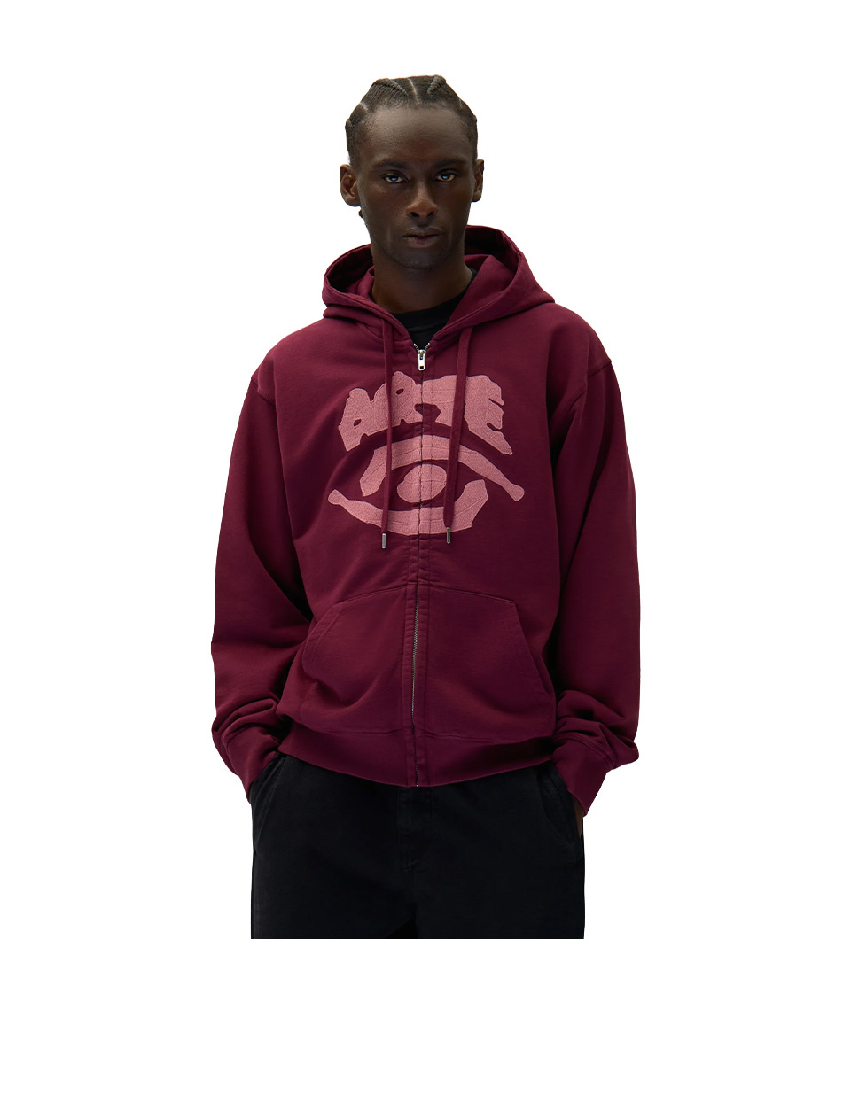 Arte Antwerp Eye Front Zip Hoodie Bordeaux