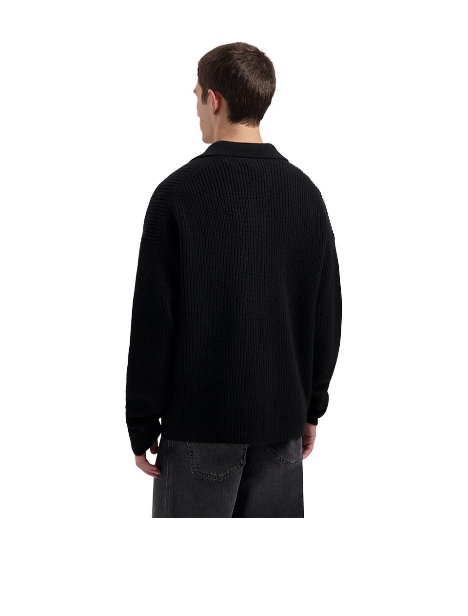 OLAF Knitted Zip Cardigan Black