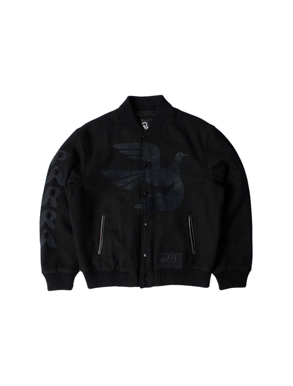 By Parra Not Movie Quality Varsity Jacket Black