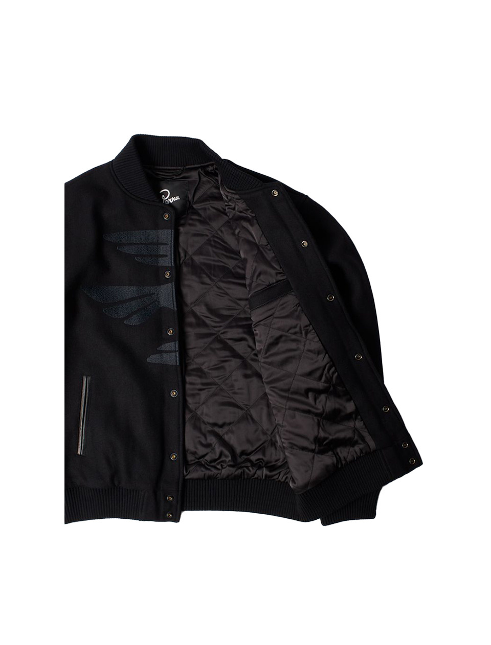 By Parra Not Movie Quality Varsity Jacket Black