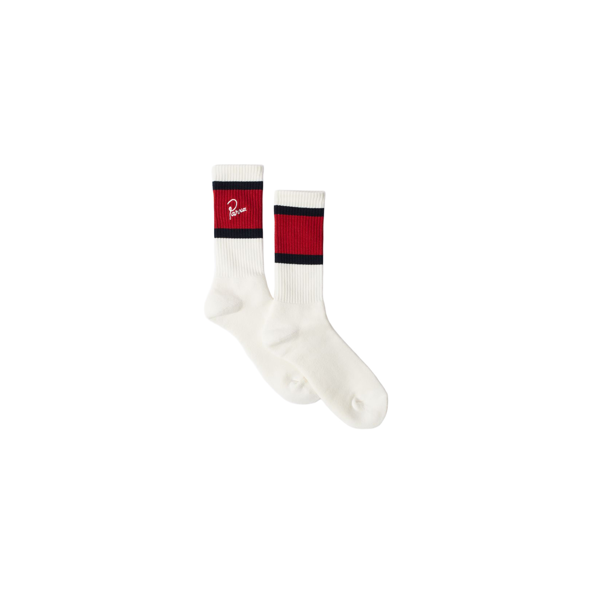 By Parra Signature Striped Crew Socks Red