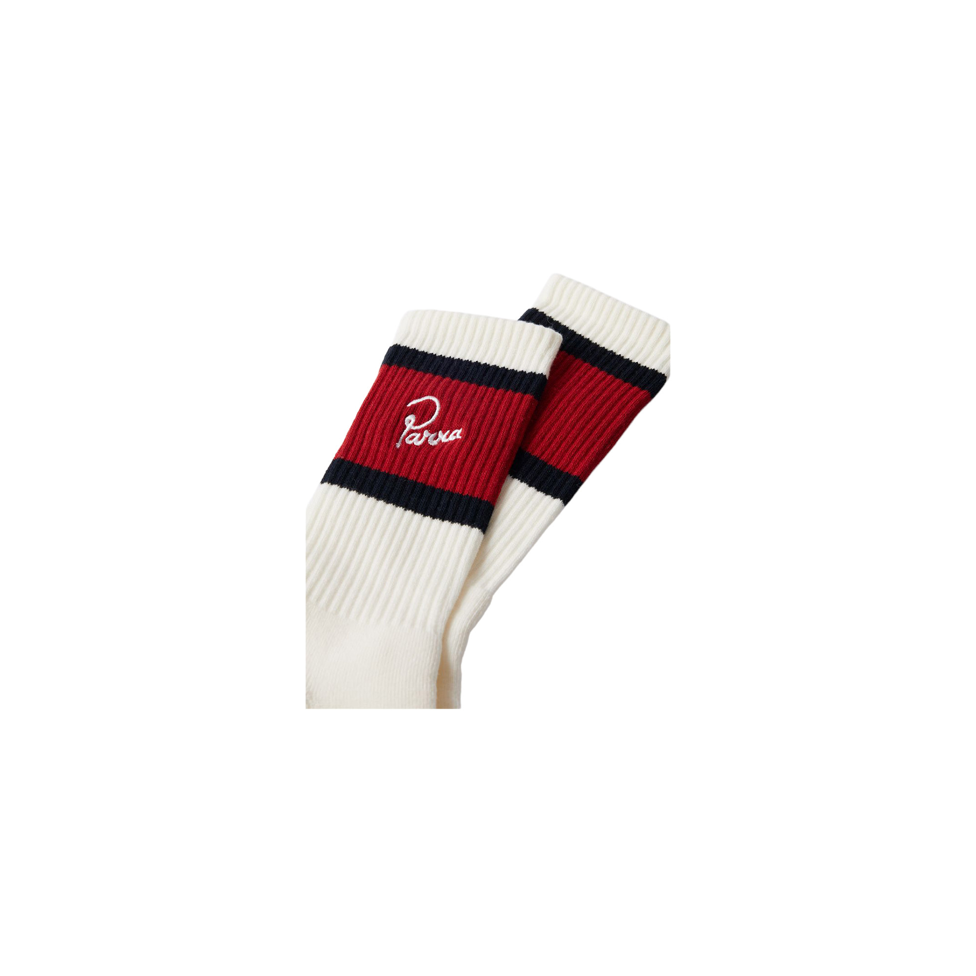 By Parra Signature Striped Crew Socks Red