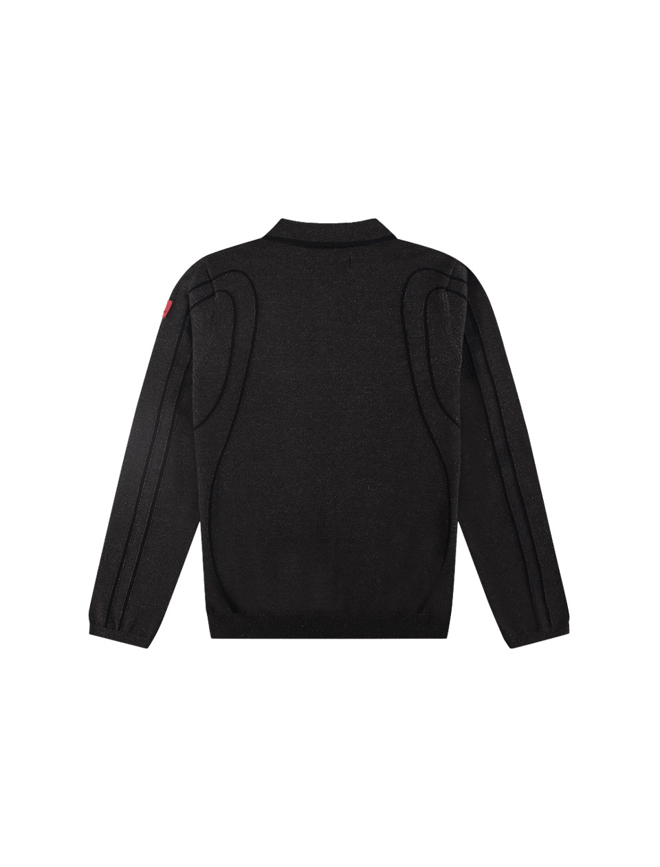 The New Originals Innerspace Long Sleeve Polo Brown Melange Black
