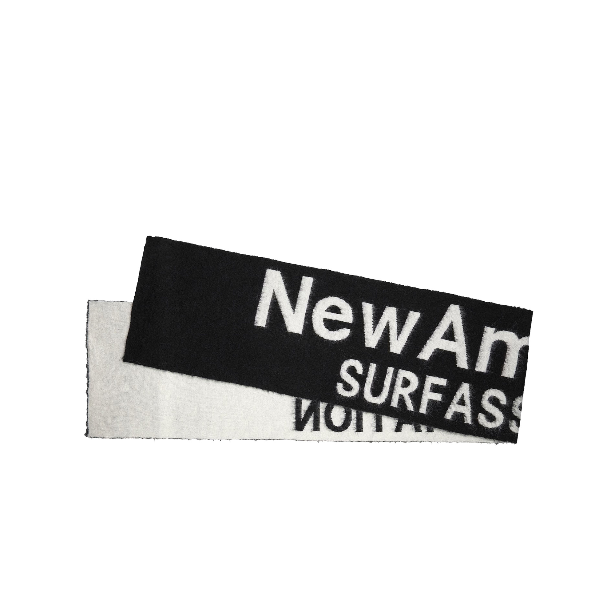 New Amsterdam Surf Association Fuzzy Name Scarf Black White