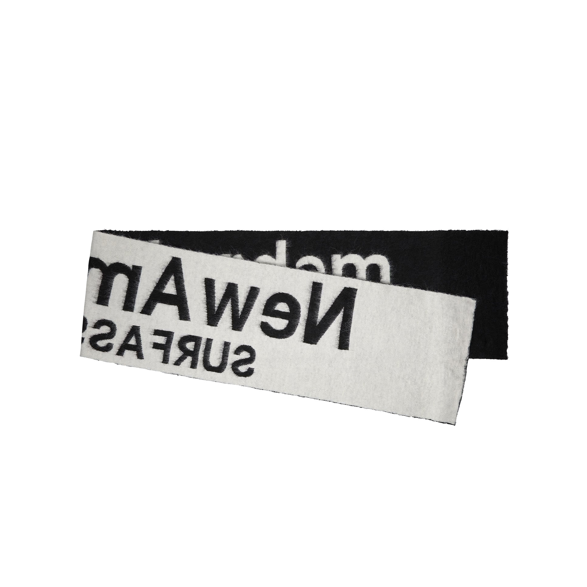 New Amsterdam Surf Association Fuzzy Name Scarf Black White