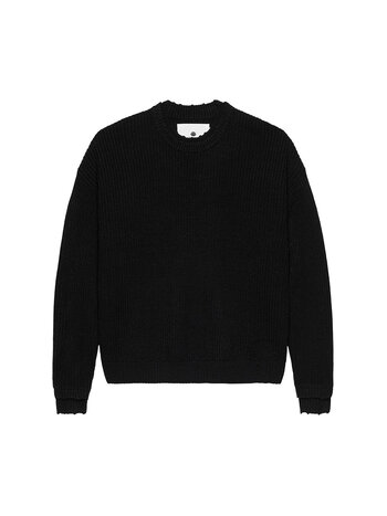 New Amsterdam Surf Association Logo Knit Raw Edge Black White