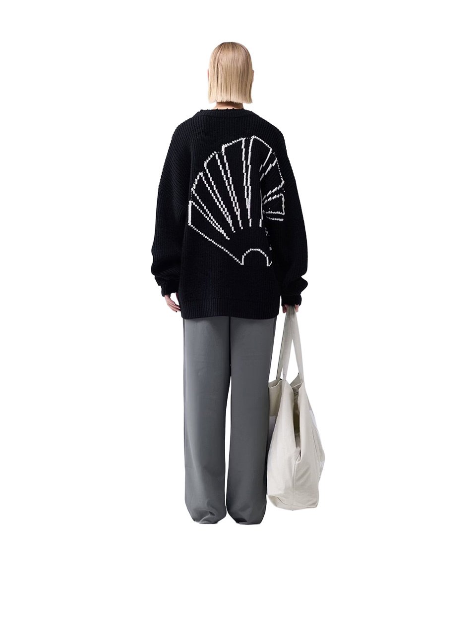 New Amsterdam Surf Association Logo Knit Raw Edge Black White