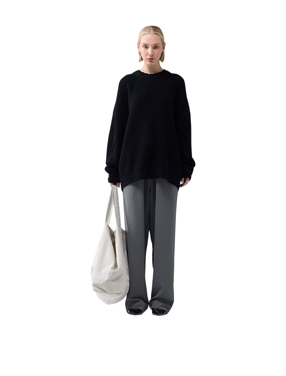 New Amsterdam Surf Association Logo Knit Raw Edge Black White