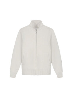 OLAF Zip Knitted Mock Neck Off-White