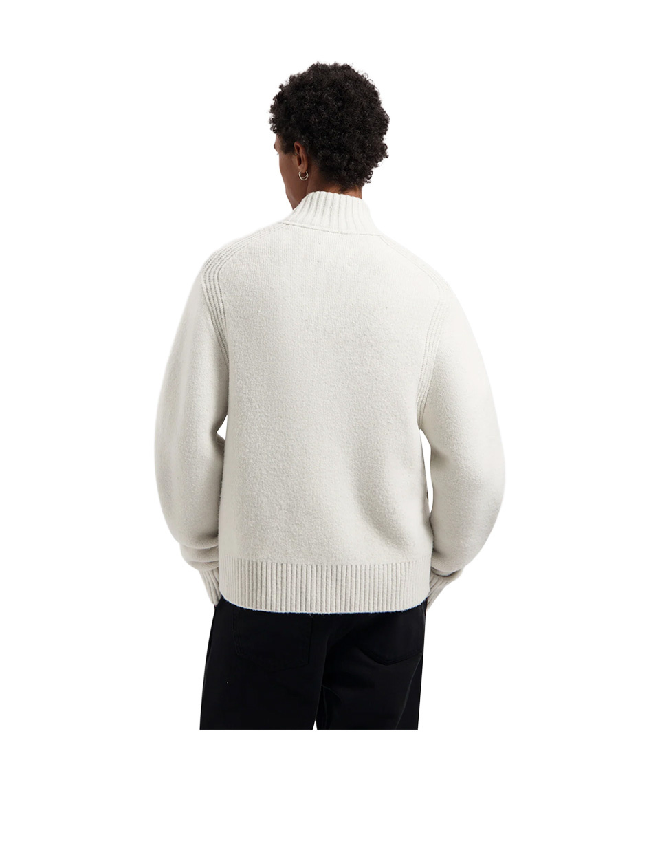 OLAF Zip Knitted Mock Neck Off-White