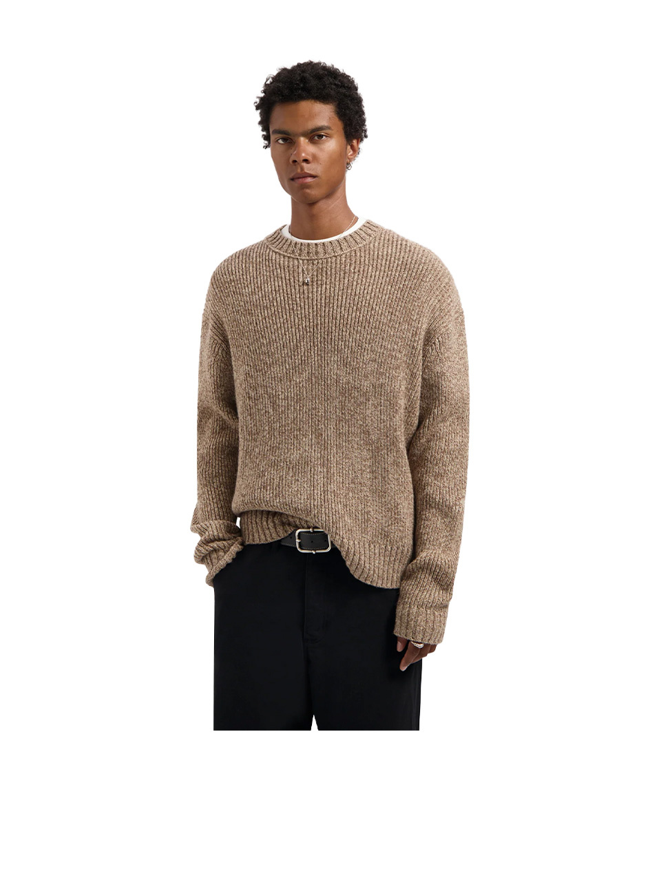 OLAF Essential Melange Knitted Crewneck Foxtrot