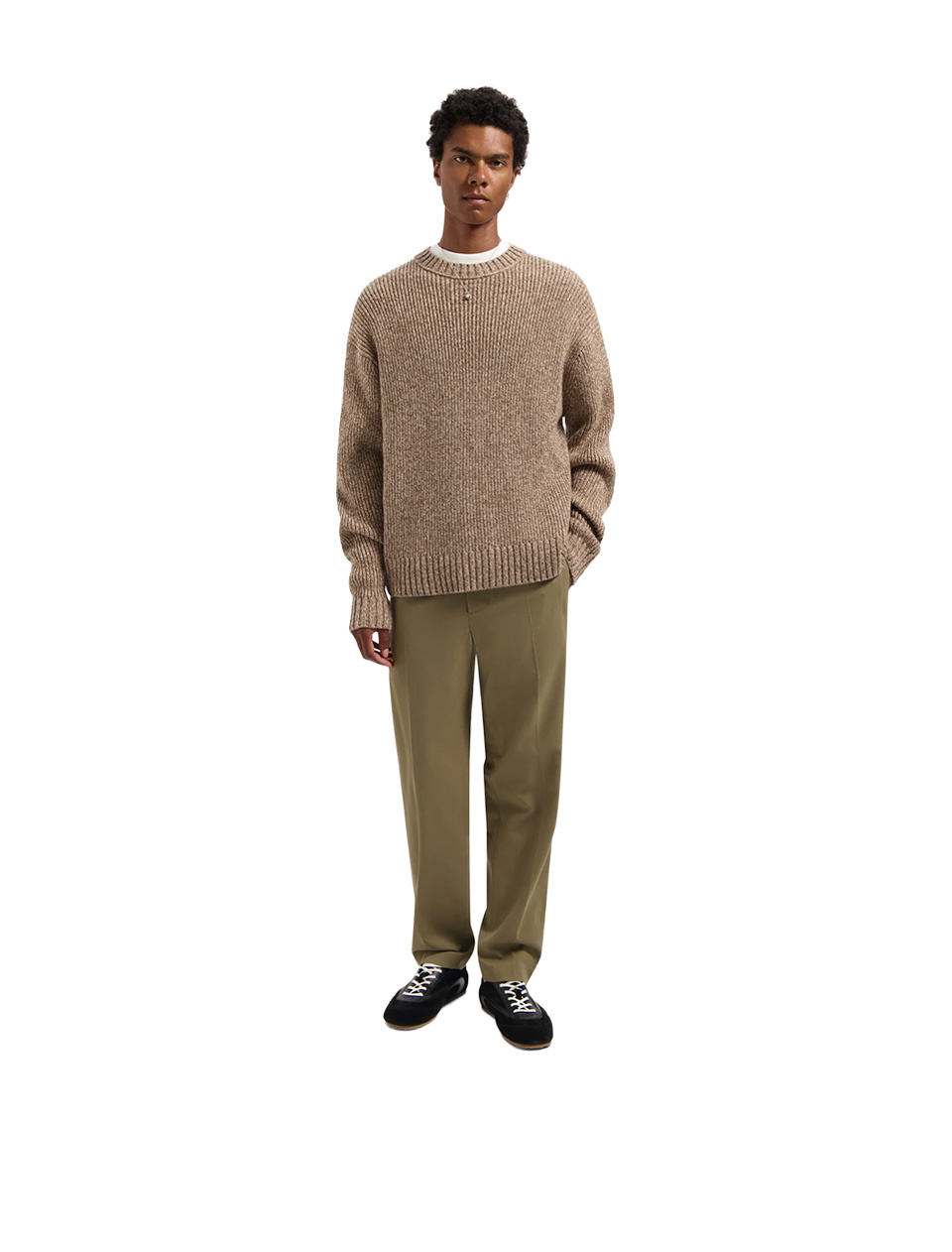 OLAF Essential Melange Knitted Crewneck Foxtrot