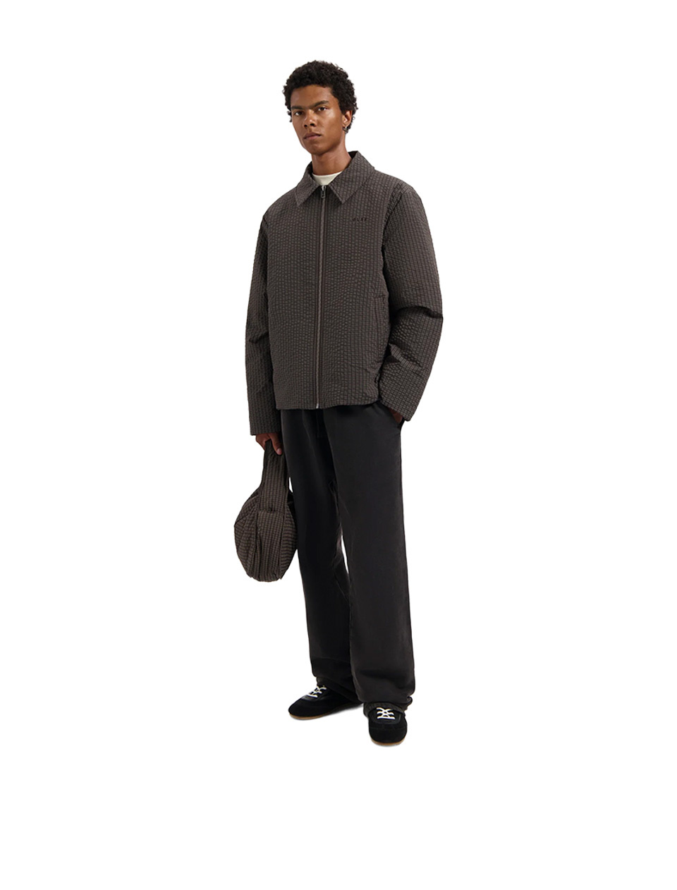 OLAF Checked Padded Coach Jacket Hot Fudge