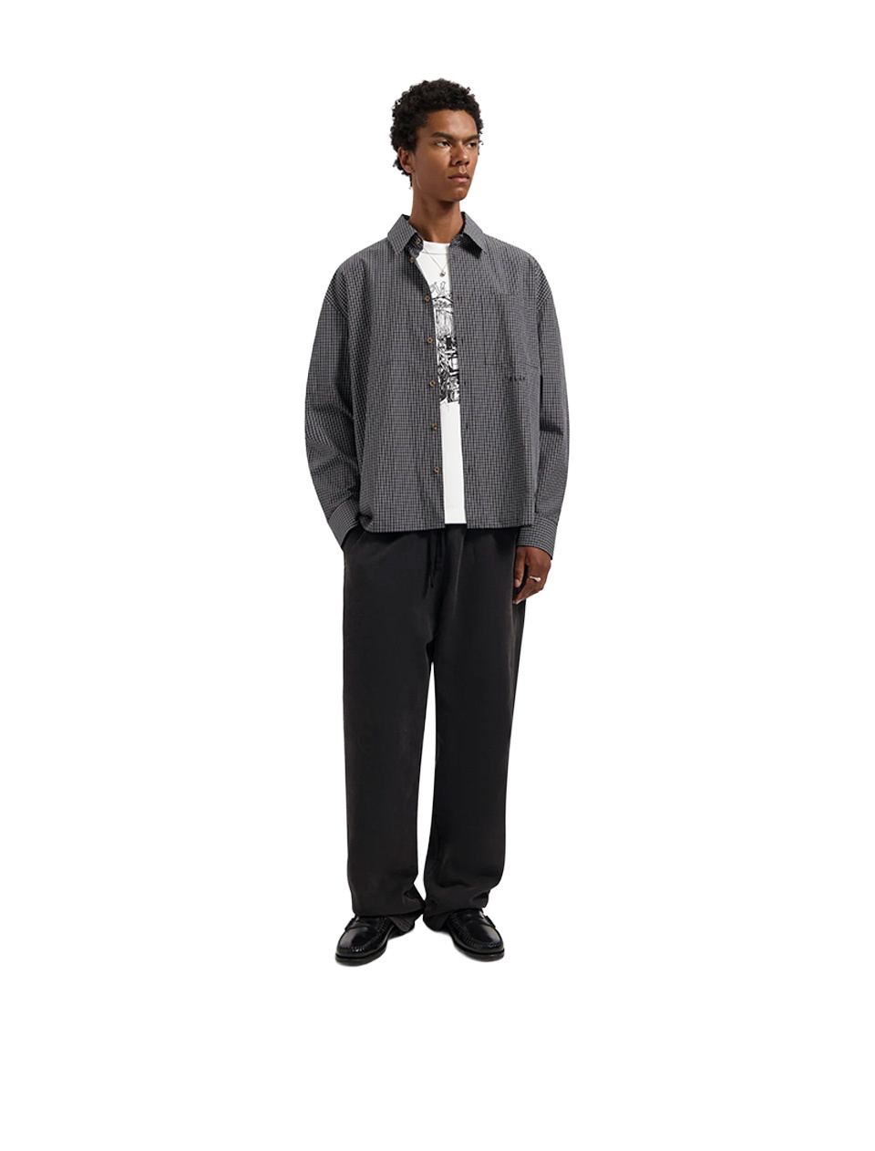 OLAF Checked Boxy Shirt Hot Fudge