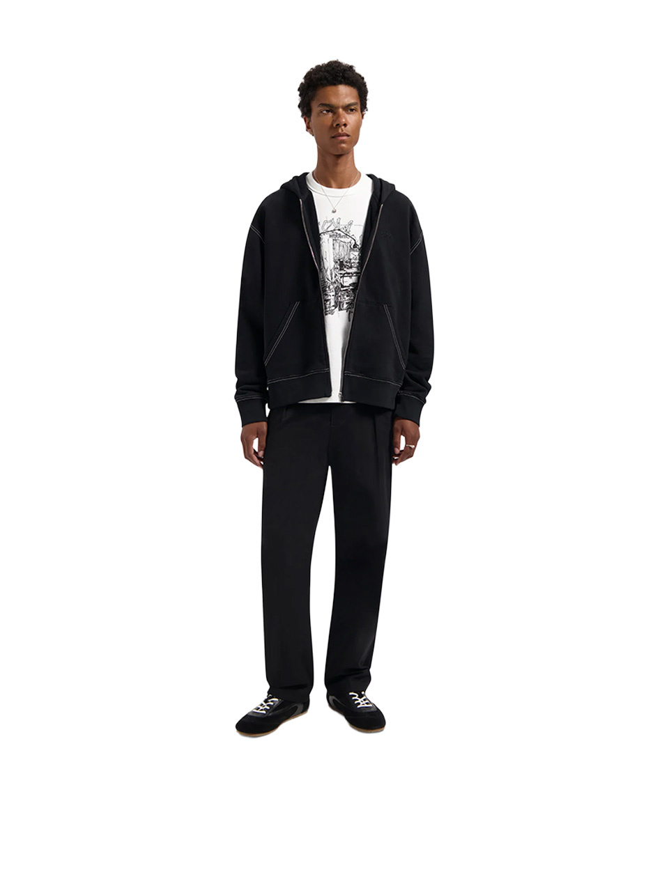 OLAF Regular Pleated Pant Black