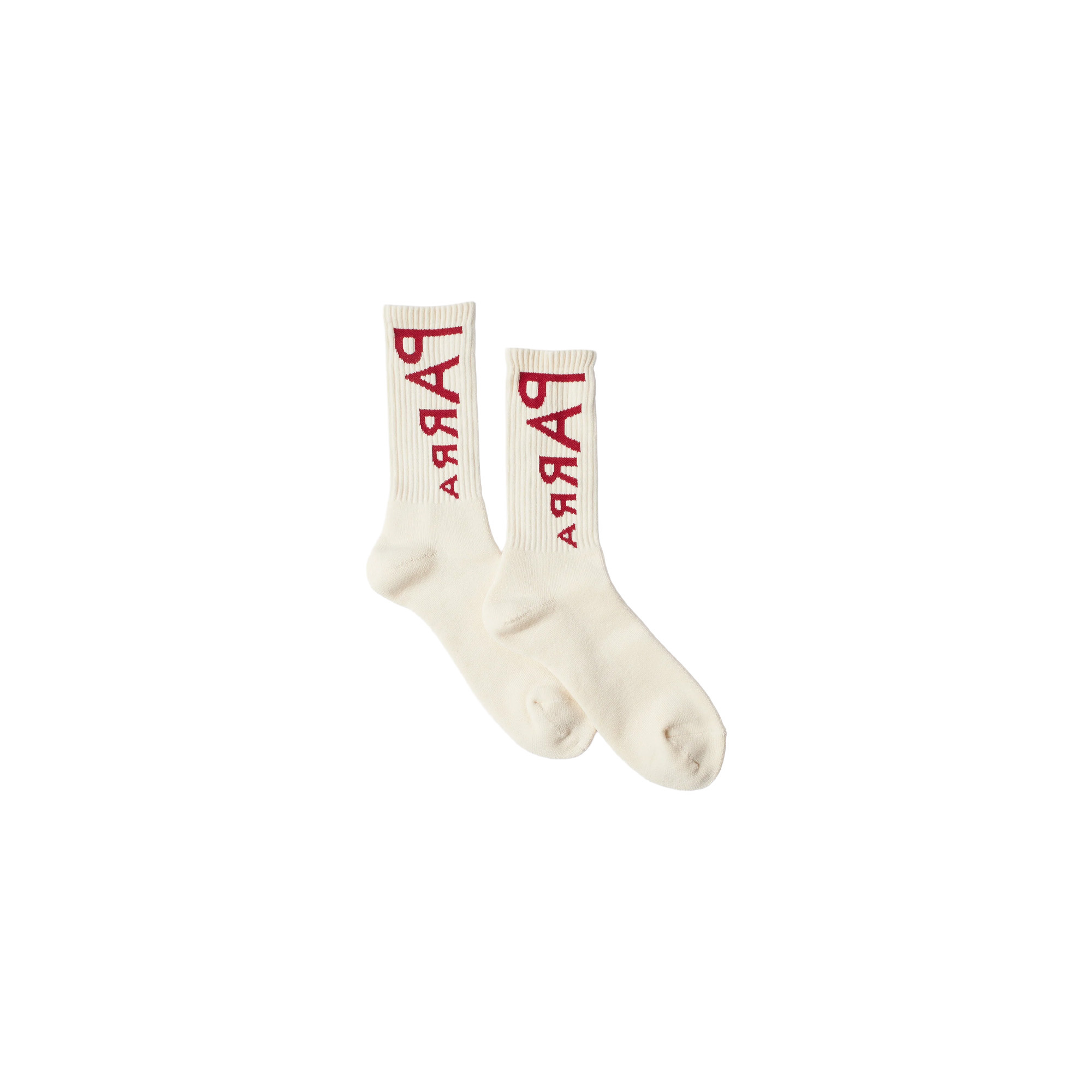 By Parra Reversed Flag Logo Crew socks Off White