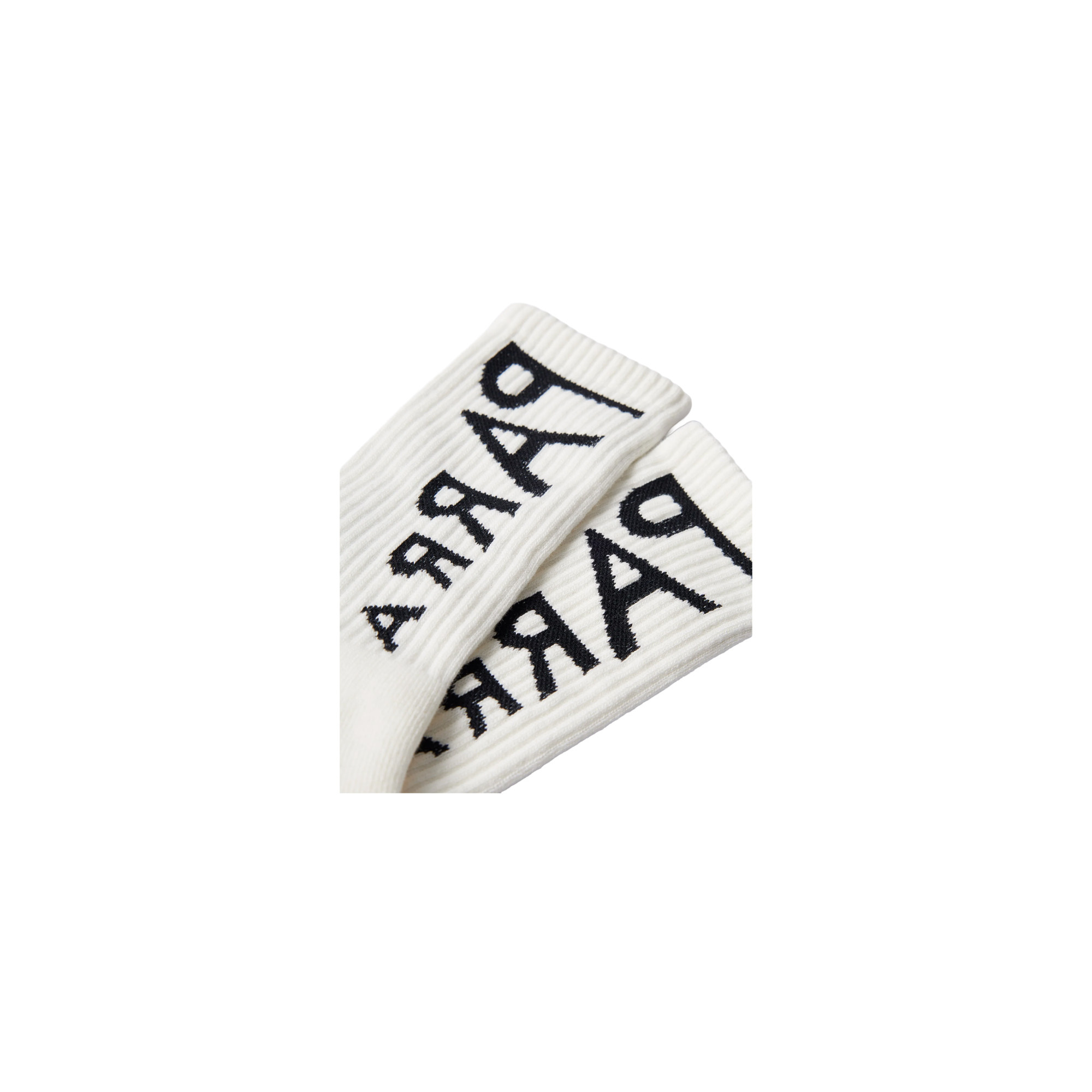 By Parra Reversed Flag Logo Crew Socks White