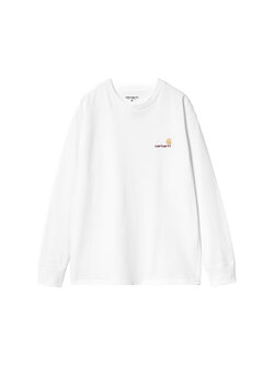 Carhartt WIP L/S American Script T-Shirt White