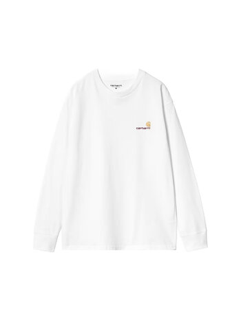 Carhartt WIP L/S American Script T-Shirt White