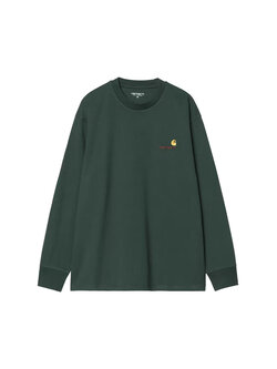 Carhartt WIP L/S American Script T-Shirt Kale Green