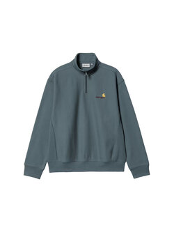 Carhartt WIP Half Zip American Script Sweat Office Blue