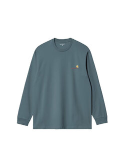 Carhartt WIP L/S American Script T-Shirt Office Blue