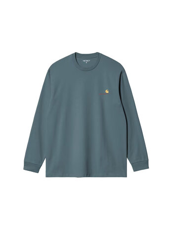 Carhartt WIP L/S American Script T-Shirt Office Blue