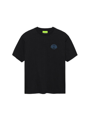 New Amsterdam Surf Association Logo Tee Black Acid Blue