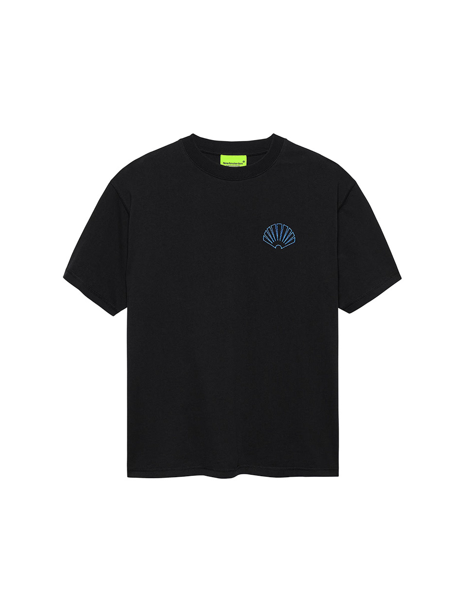 New Amsterdam Surf Association Logo Tee Black Acid Blue