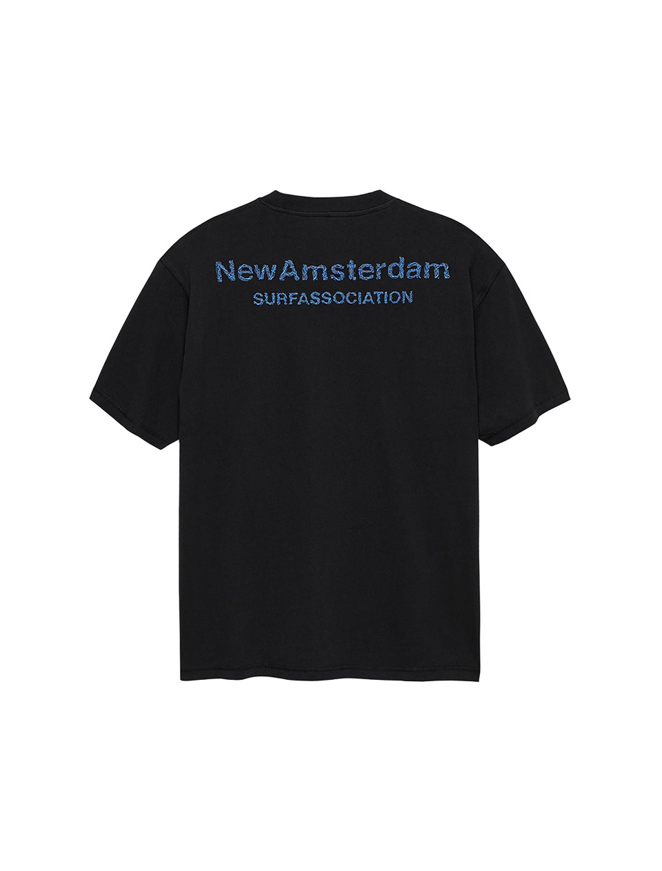 New Amsterdam Surf Association Logo Tee Black Acid Blue