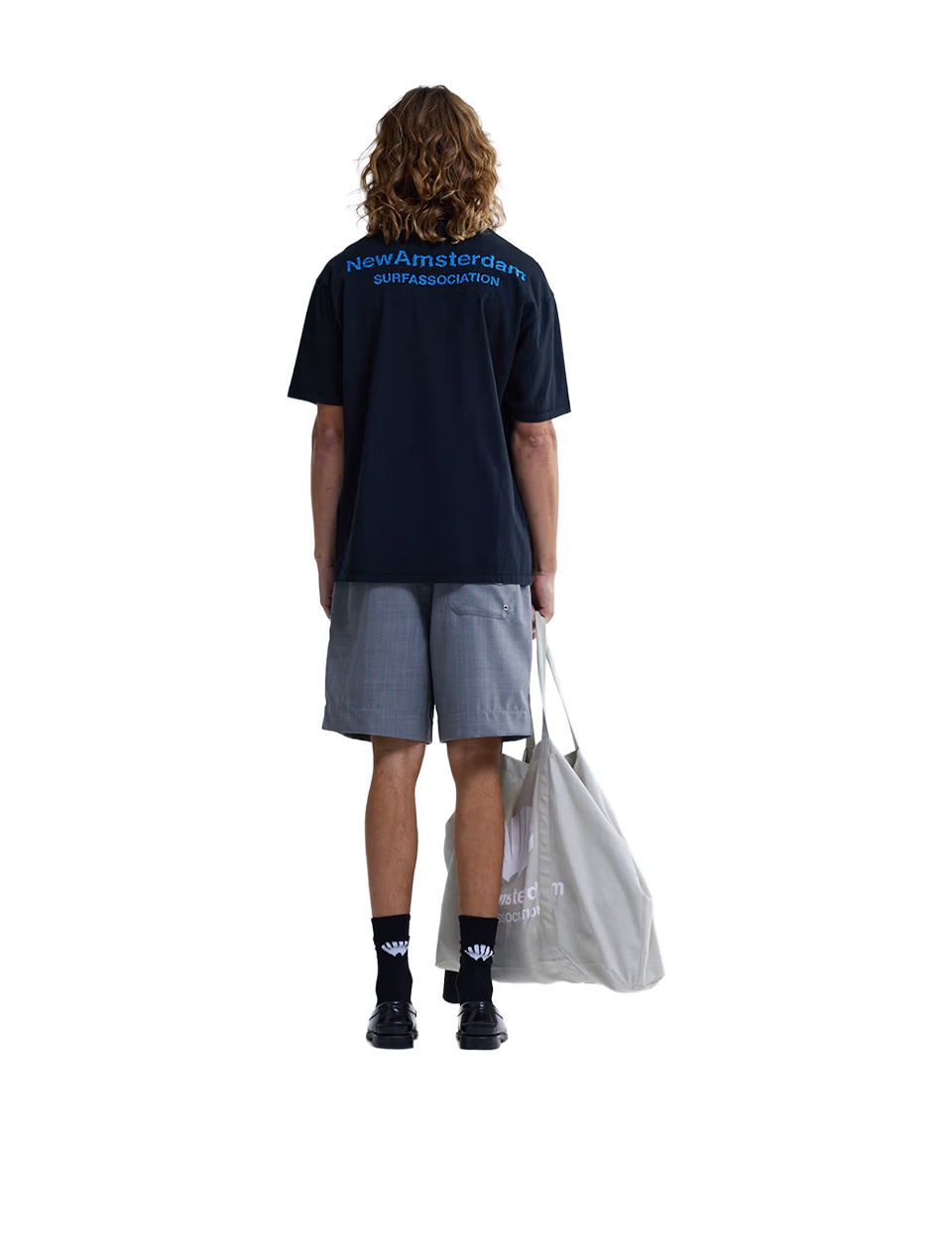 New Amsterdam Surf Association Logo Tee Black Acid Blue