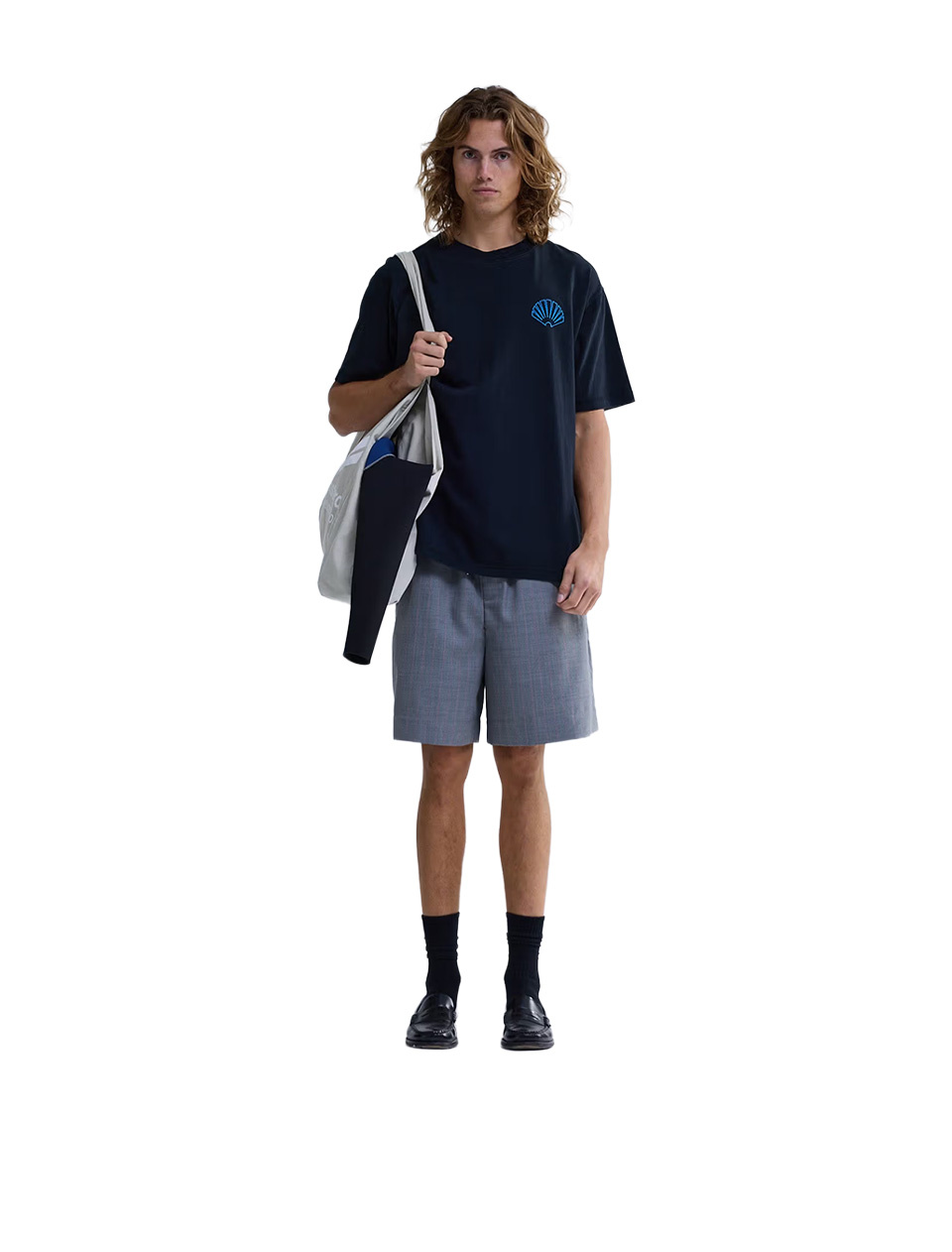 New Amsterdam Surf Association Logo Tee Black Acid Blue