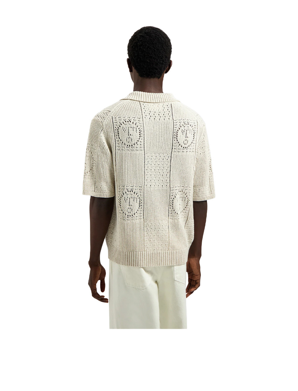 OLAF Face Logo Knit Polo Off White