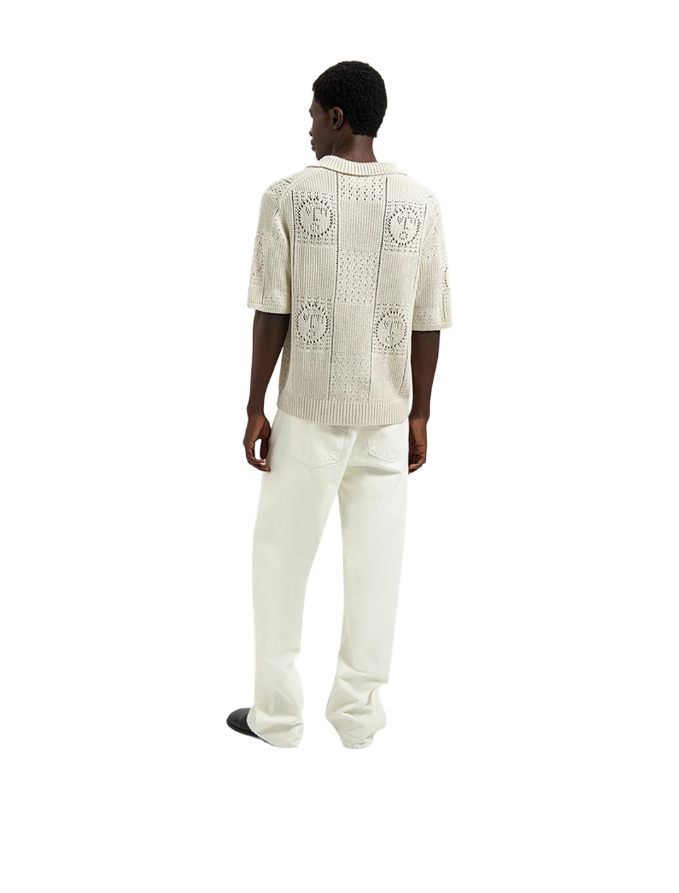 OLAF Face Logo Knit Polo Off White