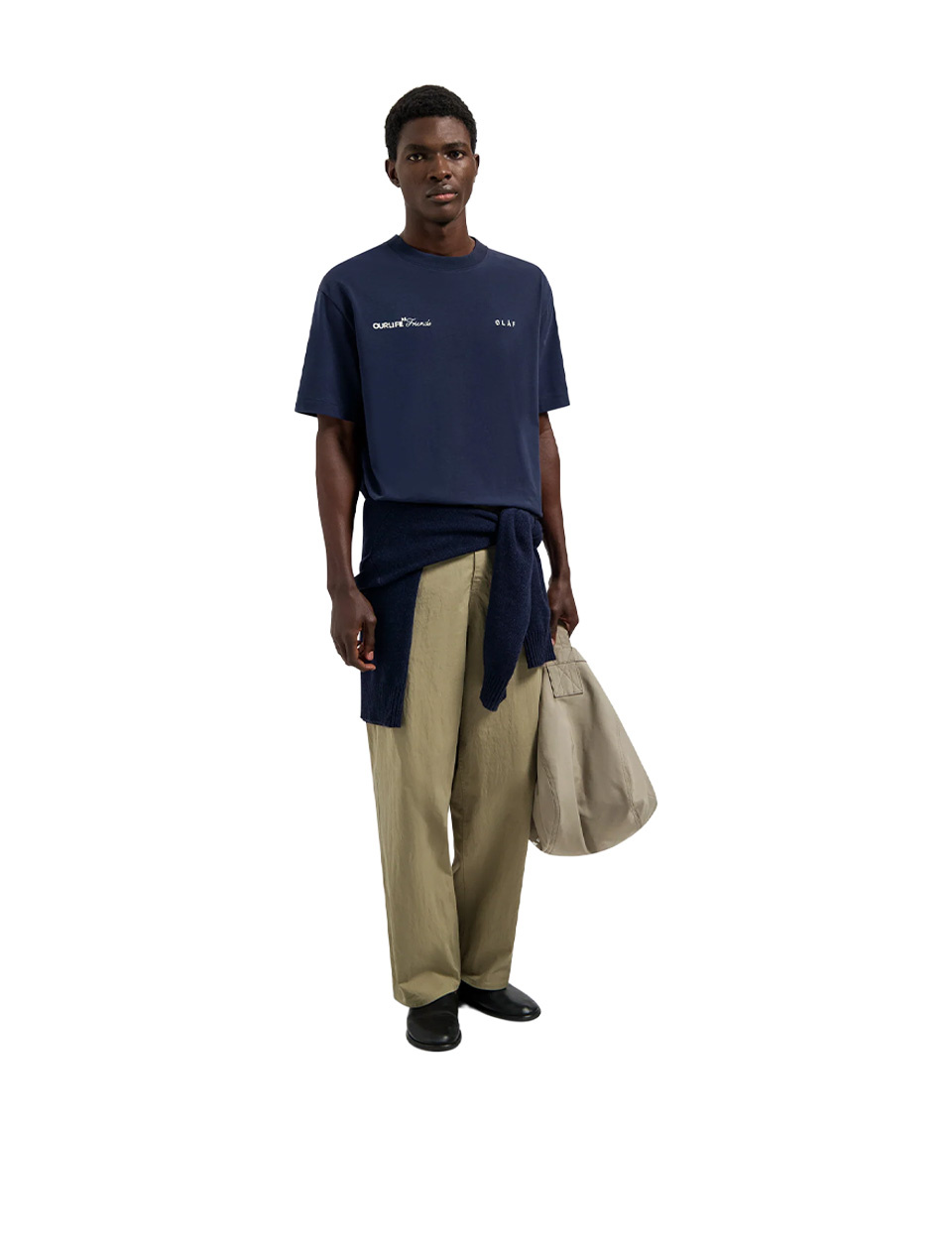OLAF Script Friends Boxy Tee Navy