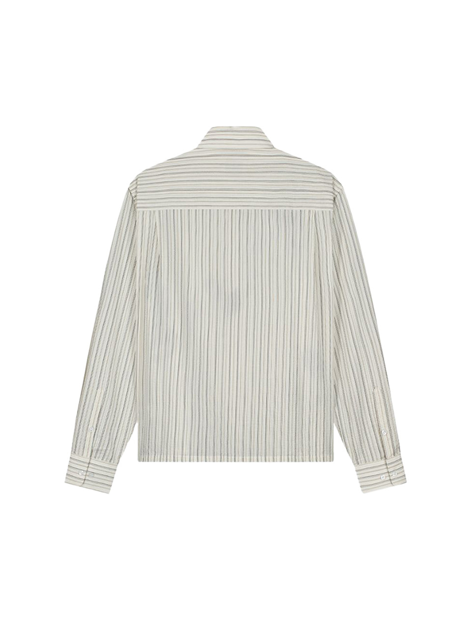 OLAF Brushstroke Logo Stripe LS Shirt Charcoal White
